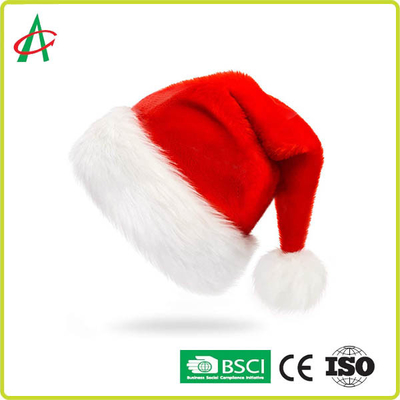قبعات عيد الميلاد المخملية الحمراء للأطفال للجنسين المضادة للحساسية