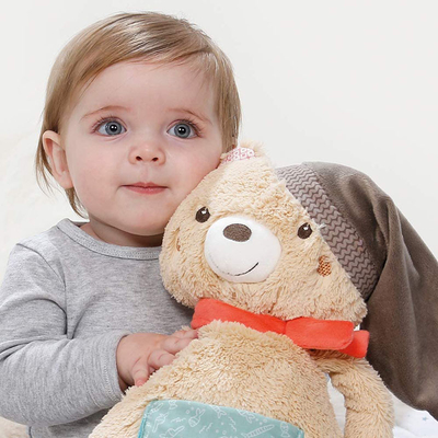 SNAS Soft Toy Bear بألوان زاهية 44x24x13 سم لعمر 0-4 سنوات