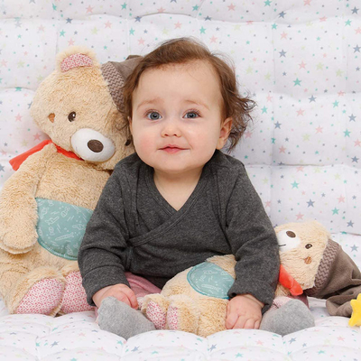 SNAS Soft Toy Bear بألوان زاهية 44x24x13 سم لعمر 0-4 سنوات