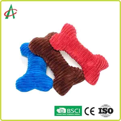لعبة الكلب القطيفة Coloful Bone المتينة المخصصة مع Squeakers